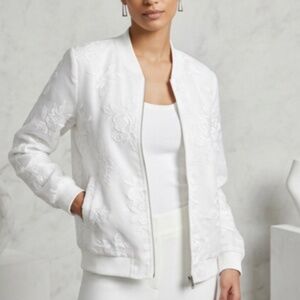 Guillaume Embroidered Floral Organza Bomber Jacket